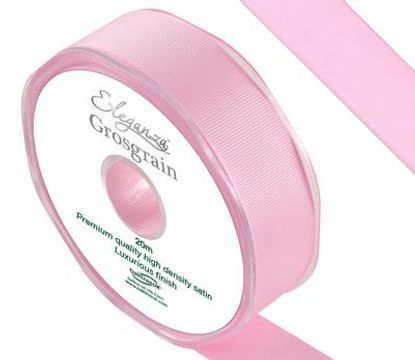 Eleganza Premium Grosgrain Ribbon 25mm x 20m Lt. Pink No. 21 - Ribbons